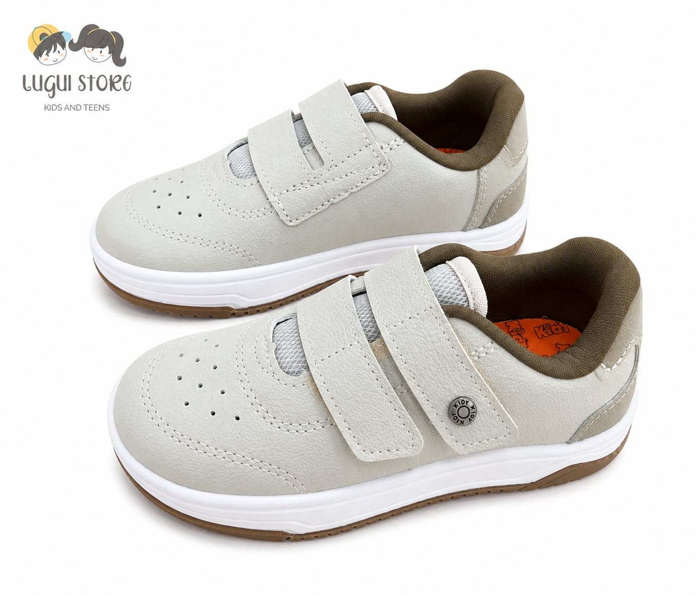 Tênis Kidy Velcro Happy (Natural/Taupe)